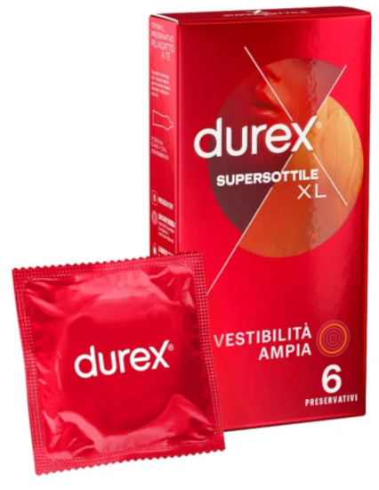 DUREX SUPERSOTTILE XL VESTIBILITA' AMPIA 6 PROFILATTICI - maxifarmacia.it